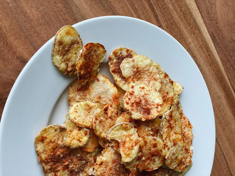 Vegane gesunde Kartoffelchips in 5 Minuten