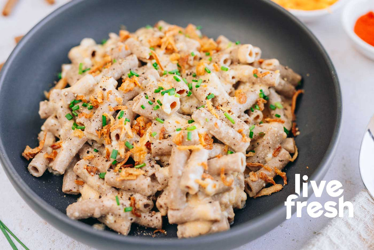 Protein Mac & Cheese mit LiveFresh Maccheroni