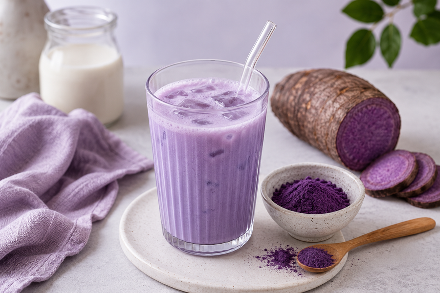 Ube: Was die lila Knolle ist und wie ein Ube Latte schmeckt
