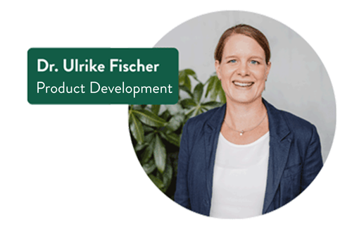 Portrait of Dr. Ulrike Fischer from product development with a professional smile and neutral background.