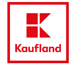 Das Logo von Kaufland, einer deutschen Supermarktkette. Das Logo besteht aus einem roten „K“-Symbol und dem Schriftzug „Kaufland“ darunter, alles umrahmt von einem roten Rechteck.